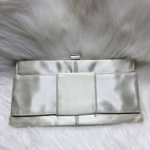 Cream Satin Clutch
